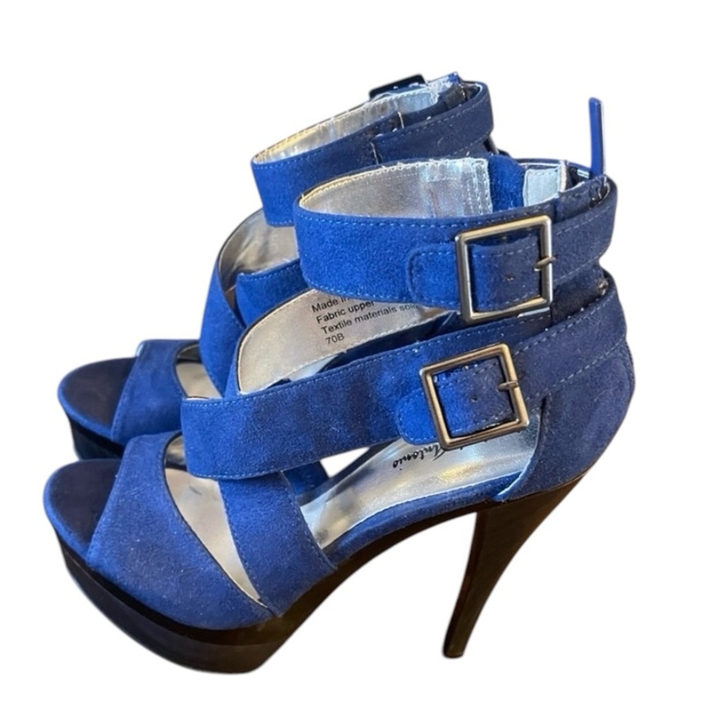 Michael Antonio heels size 7 navy blue stiletto open-toe heels sandals‎ 💙 - Picture 4 of 8